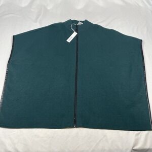 Chicos Ruana Womens Small Open Cardigan Sweater Embellished Zipper NWT MSRP $129